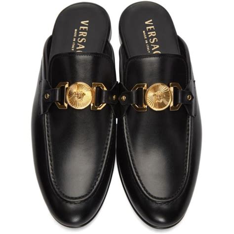 versace slip on leather loafers|Versace men's suede slippers.